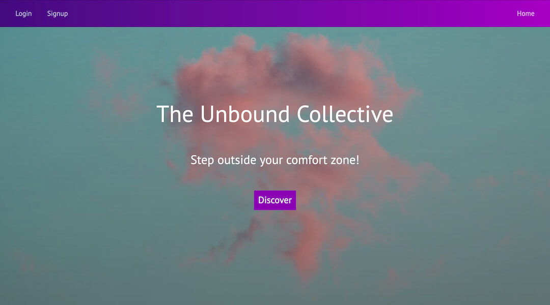 image of Unbound Collective app splash page